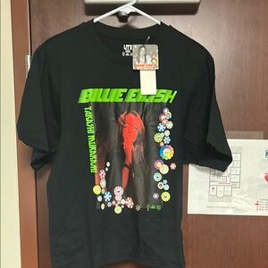 Black Graphic T-Shirt with Colorful Design